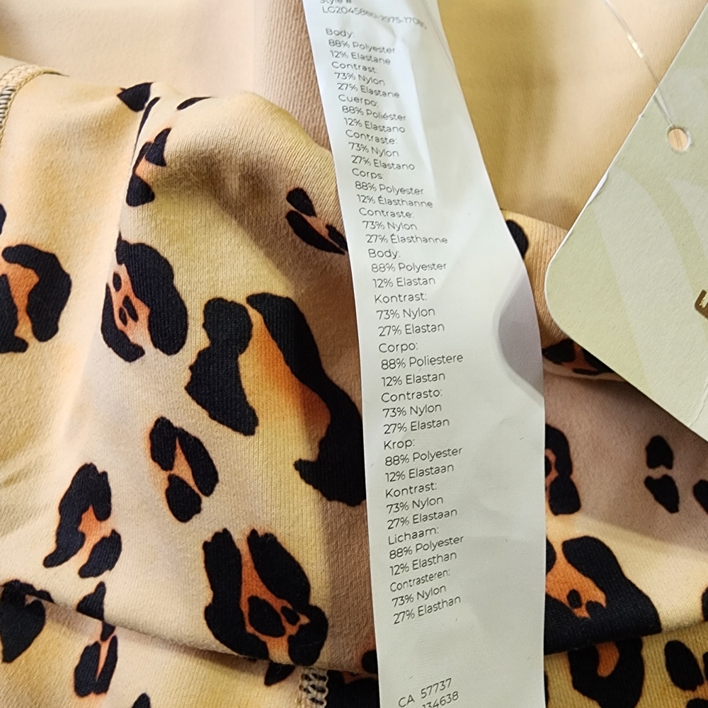 Fabletics  Cream Leopard Leggings - Picture 3 of 3